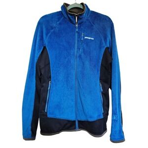Patagonia Regulator Jacket Full Zip Blue Black Size L Polartec Thermal Pro